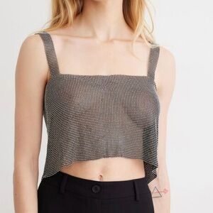 rhinestone square crop top